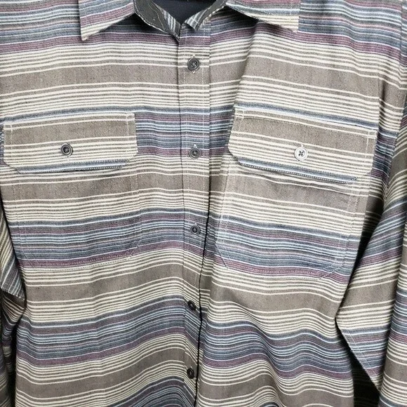 Swiss tech Mens plus size striped button up shirt size 2xl - Picture 3 of 14
